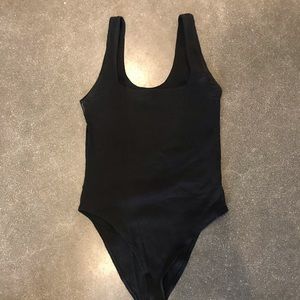 Square Neckline black Bodysuit